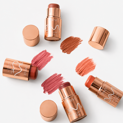 QIBEST - Bastão de Blush 3 em 1 - Rosto e Lábios